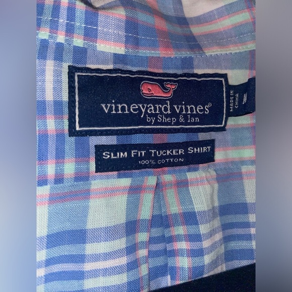 Vineyard Vines Slim Fit Tucker Men’s Medium Plaid Shirt - Picture 3 of 5
